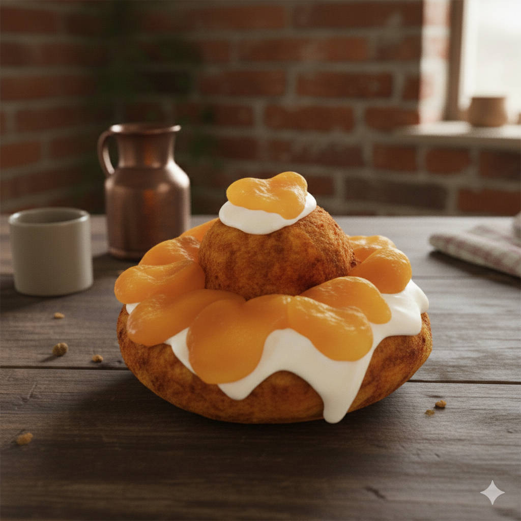 Donut met abrikozenconfituur