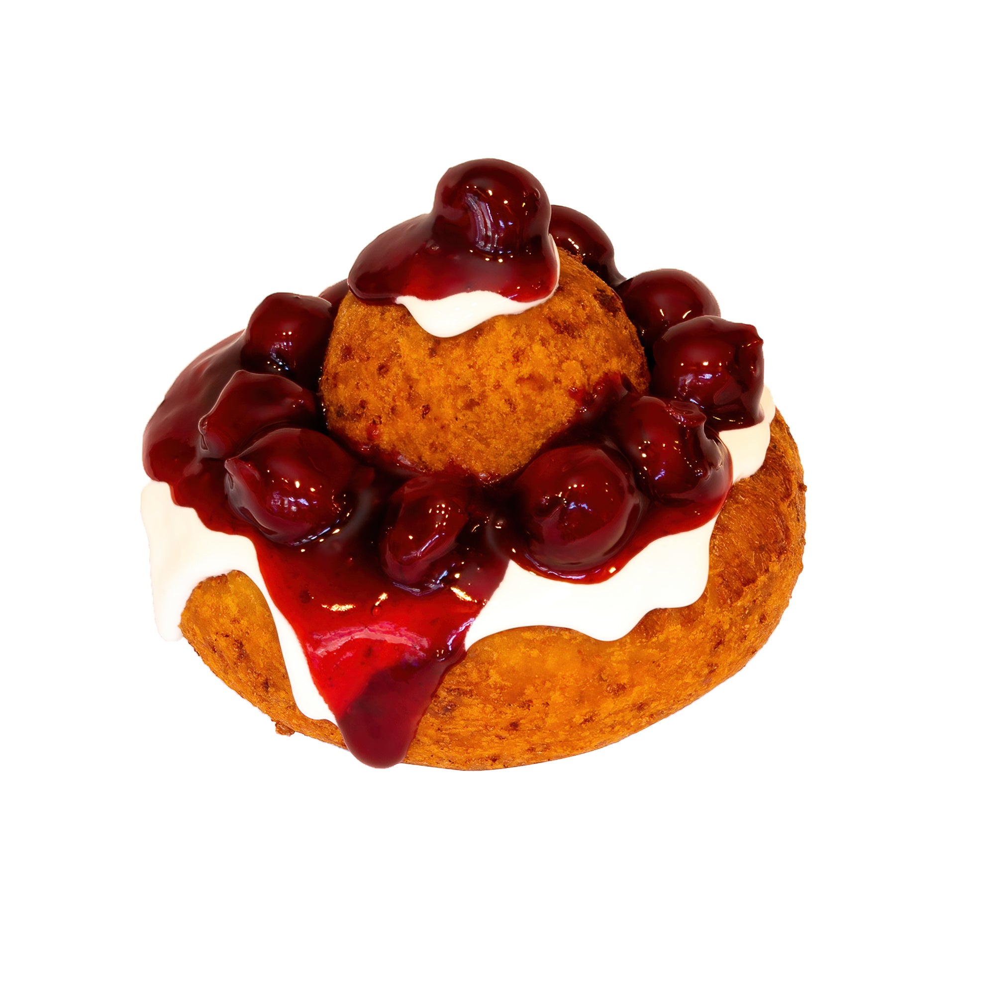 Donut met kersenconfituur