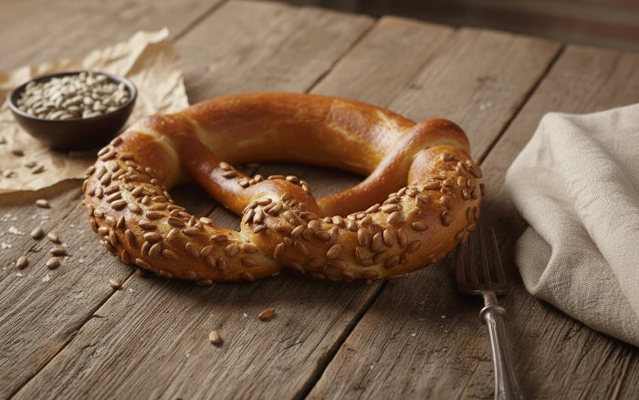 Pretzel met zonnebloempitten