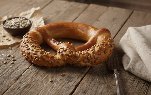 Pretzel met zonnebloempitten