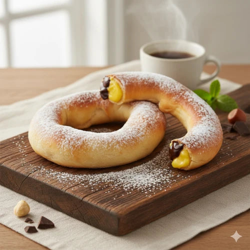 Pretzel met chocovanilla