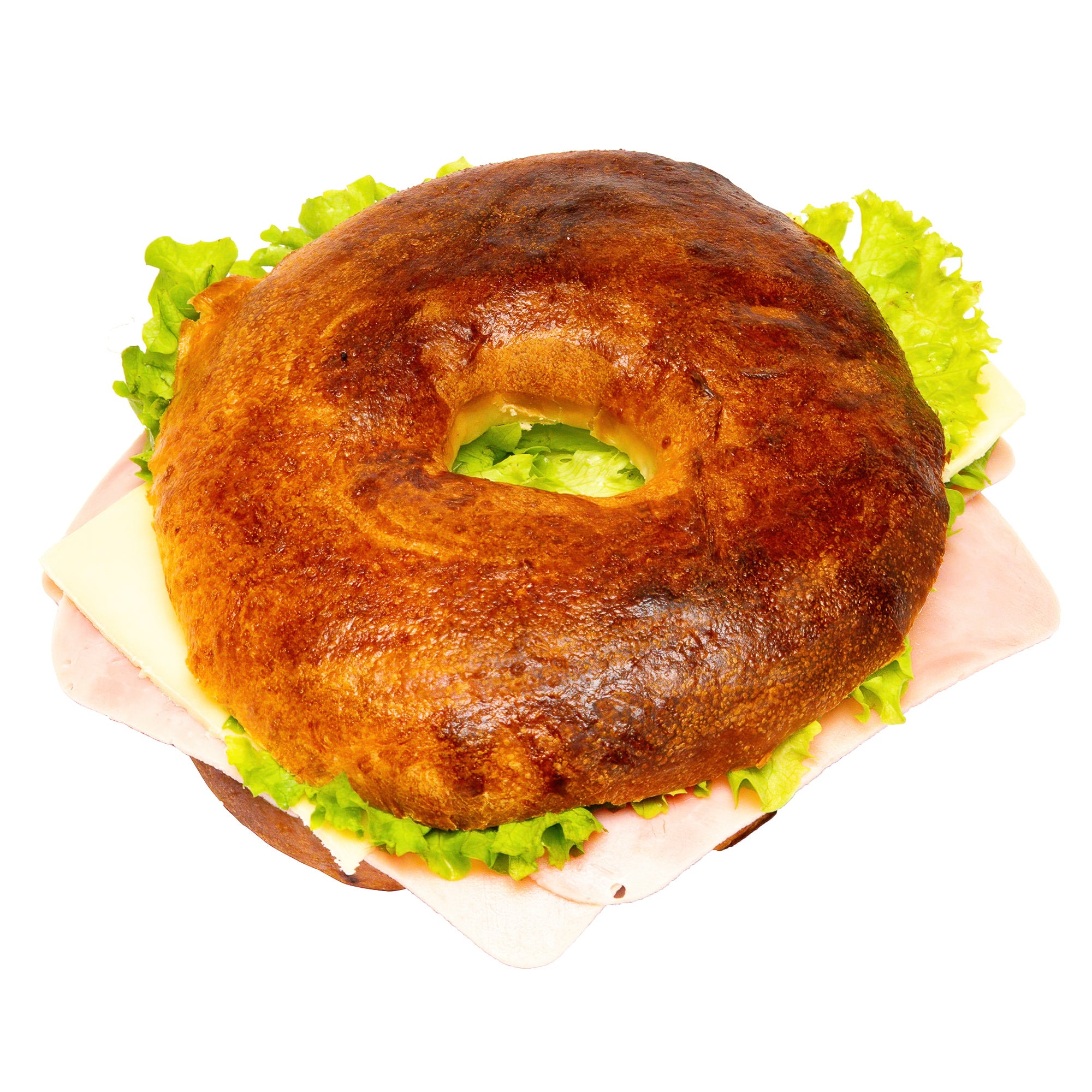 Bagel met Ham en groenten