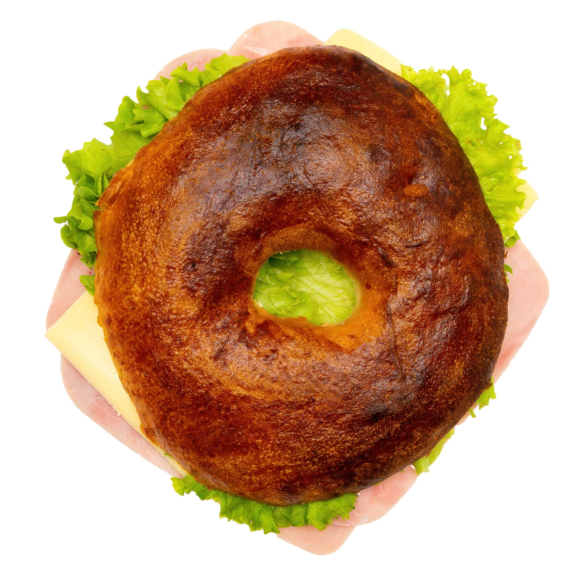 Bagel met Ham en groenten