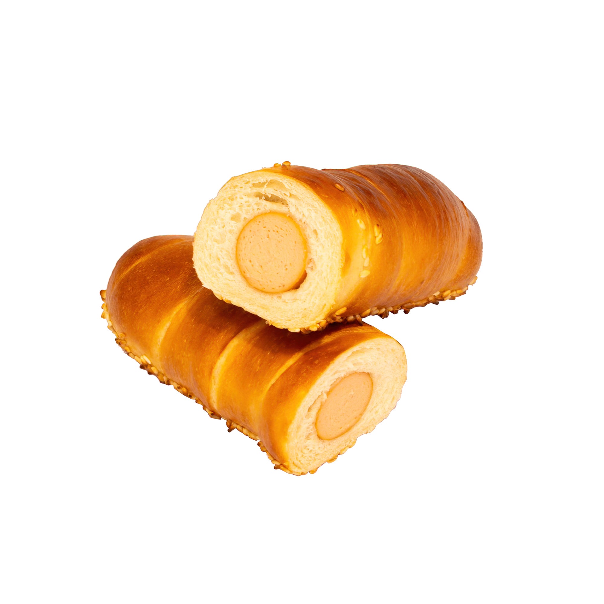 Pretzeldog met kippenworst