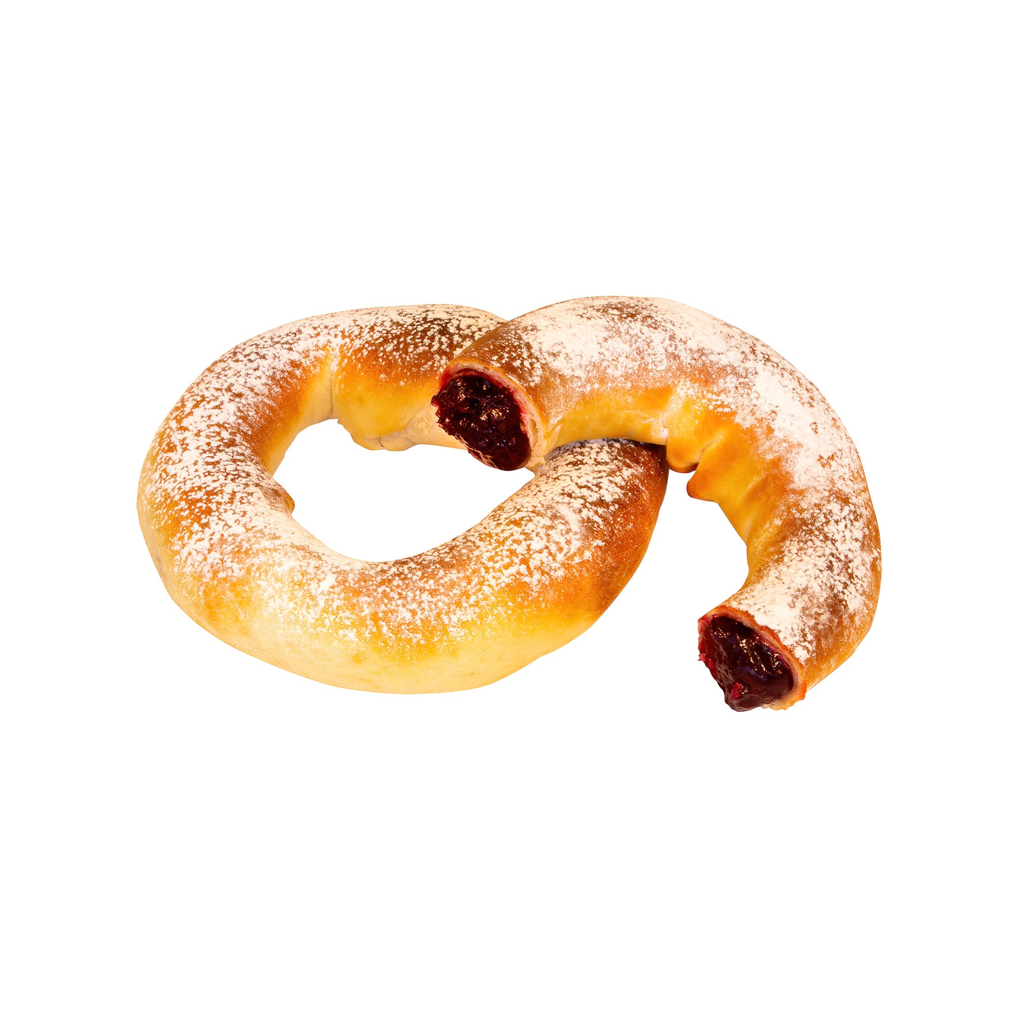 Pretzel met aardbeien